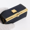 Christian Dior Coin Purse Nylon Navy Gold Auth 176103A-5
