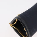 Christian Dior Coin Purse Nylon Navy Gold Auth 176103A-7