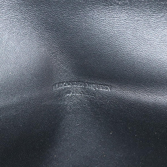 Alexander McQueen Clutch Bag Patent leather Black Silver Auth 176104A