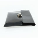 Alexander McQueen Clutch Bag Patent leather Black Silver Auth 176104A-4
