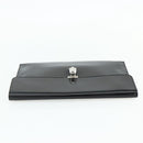 Alexander McQueen Clutch Bag Patent leather Black Silver Auth 176104A-5