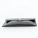 Alexander McQueen Clutch Bag Patent leather Black Silver Auth 176104A-6