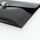 Alexander McQueen Clutch Bag Patent leather Black Silver Auth 176104A-7