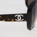 CHANEL COCO Mark Sunglasses plastic Black CC Auth 176107-10