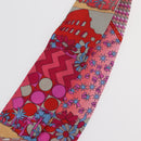 BVLGARI Scarf Silk Red Auth 176112A-10