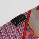 BVLGARI Scarf Silk Red Auth 176112A-12