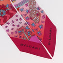 BVLGARI Scarf Silk Red Auth 176112A-3
