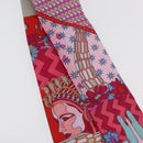 BVLGARI Scarf Silk Red Auth 176112A-5
