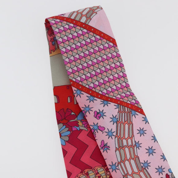 BVLGARI Scarf Silk Red Auth 176112A