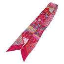 BVLGARI Scarf Silk Red Auth 176112A-7