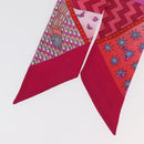 BVLGARI Scarf Silk Red Auth 176112A-8