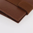 Salvatore Ferragamo Vala Wallet Leather Brown Gold Auth 176113A-10