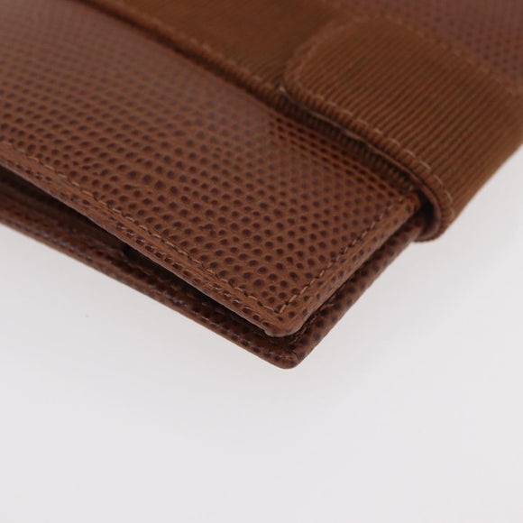 Salvatore Ferragamo Vala Wallet Leather Brown Gold Auth 176113A