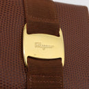 Salvatore Ferragamo Vala Wallet Leather Brown Gold Auth 176113A-12