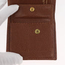 Salvatore Ferragamo Vala Wallet Leather Brown Gold Auth 176113A-18