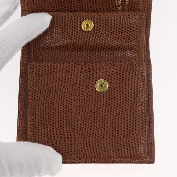 Salvatore Ferragamo Vala Wallet Leather Brown Gold Auth 176113A