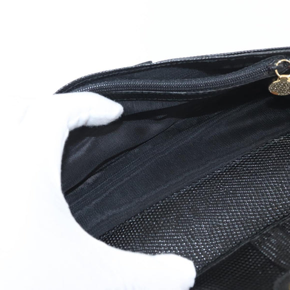 Salvatore Ferragamo Vala Long Wallet Leather Black Gold Auth 176114A