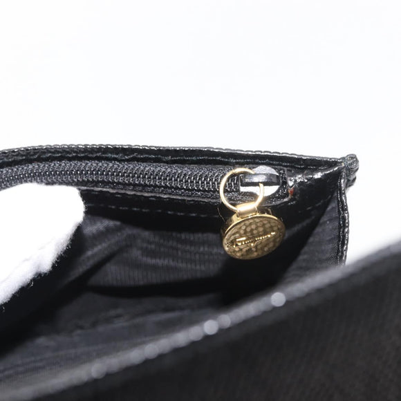 Salvatore Ferragamo Vala Long Wallet Leather Black Gold Auth 176114A