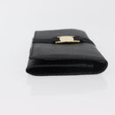 Salvatore Ferragamo Vala Long Wallet Leather Black Gold Auth 176114A-3