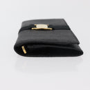 Salvatore Ferragamo Vala Long Wallet Leather Black Gold Auth 176114A-4