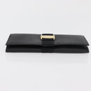 Salvatore Ferragamo Vala Long Wallet Leather Black Gold Auth 176114A-6