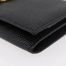 Salvatore Ferragamo Vala Long Wallet Leather Black Gold Auth 176114A-14