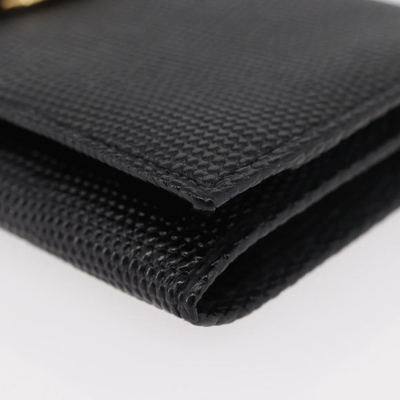 Salvatore Ferragamo Vala Long Wallet Leather Black Gold Auth 176114A