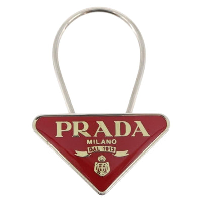 PRADA Key Ring metal Red M285 Auth 176117A - 0