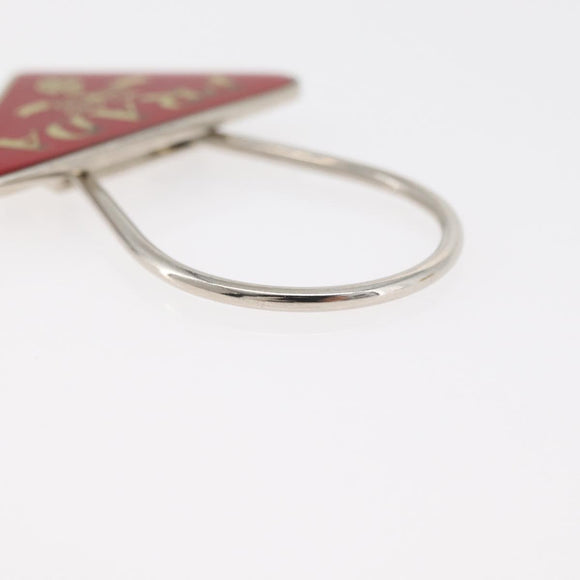 PRADA Key Ring metal Red M285 Auth 176117A