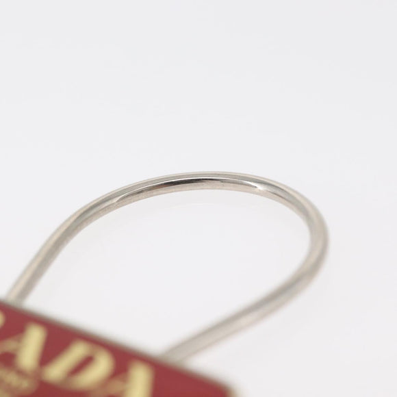 PRADA Key Ring metal Red M285 Auth 176117A
