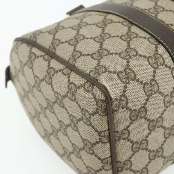 GUCCI GG Supreme Web Sherry Line Hand Bag PVC Beige Gold 010 378 Auth 176130