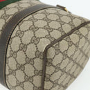 GUCCI GG Supreme Web Sherry Line Hand Bag PVC Beige Gold 010 378 Auth 176130-15
