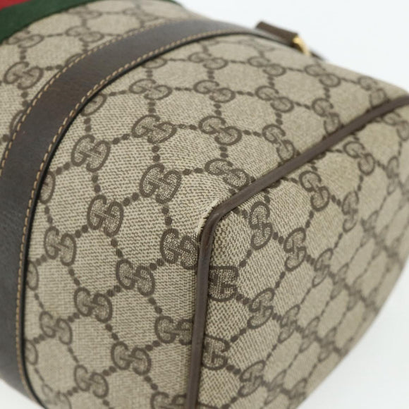 GUCCI GG Supreme Web Sherry Line Hand Bag PVC Beige Gold 010 378 Auth 176130