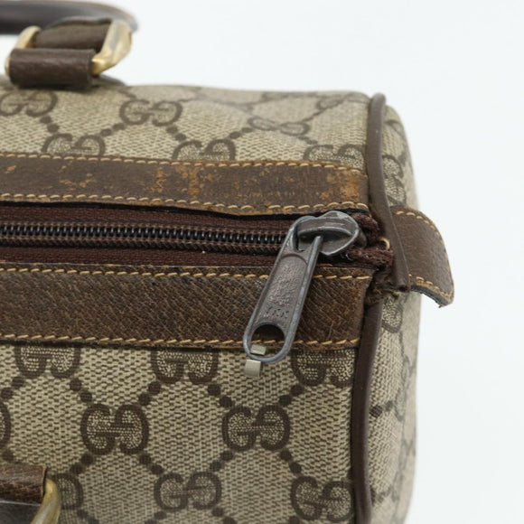 GUCCI GG Supreme Web Sherry Line Hand Bag PVC Beige Gold 010 378 Auth 176130