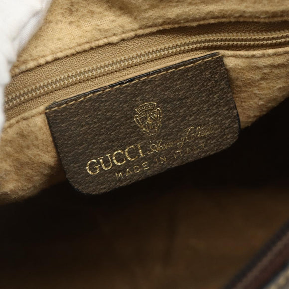 GUCCI GG Supreme Web Sherry Line Hand Bag PVC Beige Gold 010 378 Auth 176130