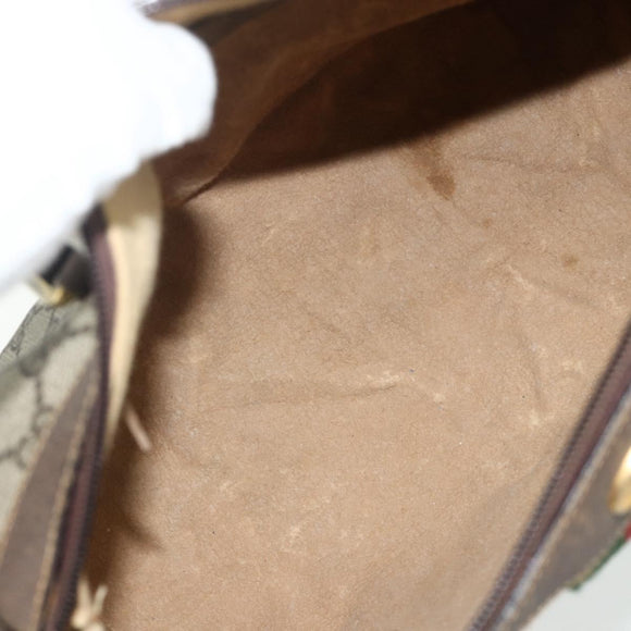 GUCCI GG Supreme Web Sherry Line Hand Bag PVC Beige Gold 010 378 Auth 176130