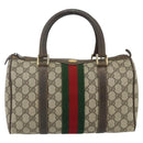GUCCI GG Supreme Web Sherry Line Hand Bag PVC Beige Gold 010 378 Auth 176130-13