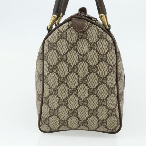 GUCCI GG Supreme Web Sherry Line Hand Bag PVC Beige Gold 010 378 Auth 176130