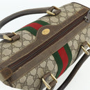 GUCCI GG Supreme Web Sherry Line Hand Bag PVC Beige Gold 010 378 Auth 176130-6