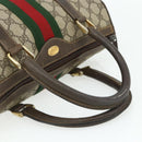 GUCCI GG Supreme Web Sherry Line Hand Bag PVC Beige Gold 010 378 Auth 176130-7