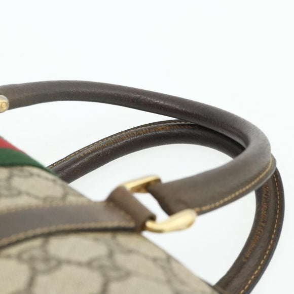 GUCCI GG Supreme Web Sherry Line Hand Bag PVC Beige Gold 010 378 Auth 176130