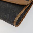 Christian Dior Honeycomb Canvas Chain Shoulder Bag PVC Black Gold Auth 176131-8