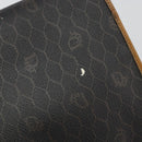 Christian Dior Honeycomb Canvas Chain Shoulder Bag PVC Black Gold Auth 176131-9