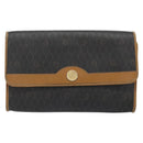 Christian Dior Honeycomb Canvas Chain Shoulder Bag PVC Black Gold Auth 176131-13