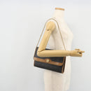 Christian Dior Honeycomb Canvas Chain Shoulder Bag PVC Black Gold Auth 176131-22