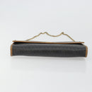 Christian Dior Honeycomb Canvas Chain Shoulder Bag PVC Black Gold Auth 176131-5