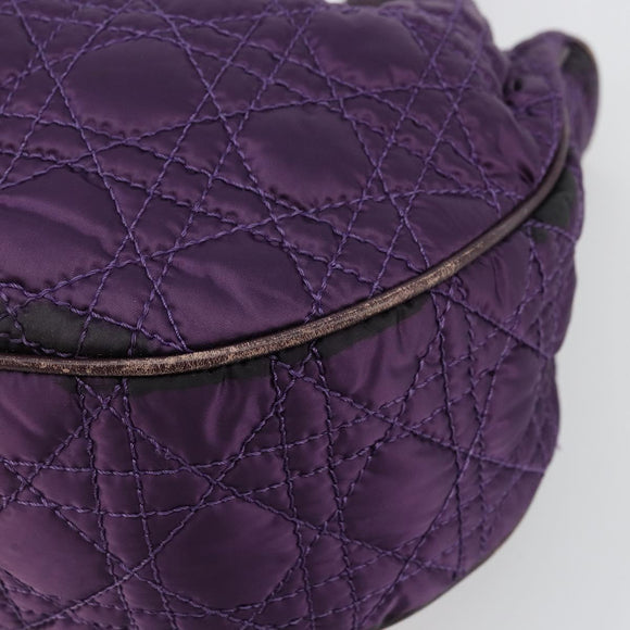Christian Dior Canage Hand Bag Nylon Purple Silver Auth 176132