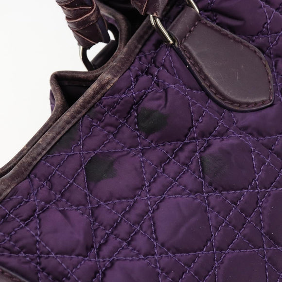 Christian Dior Canage Hand Bag Nylon Purple Silver Auth 176132