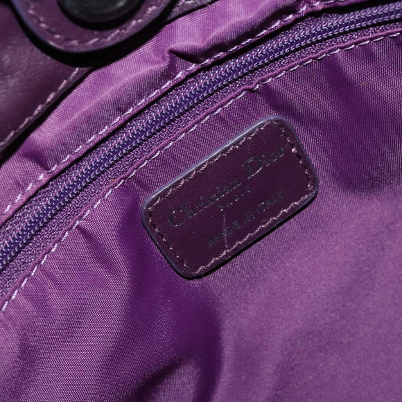 Christian Dior Canage Hand Bag Nylon Purple Silver Auth 176132