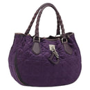 Christian Dior Canage Hand Bag Nylon Purple Silver Auth 176132-1